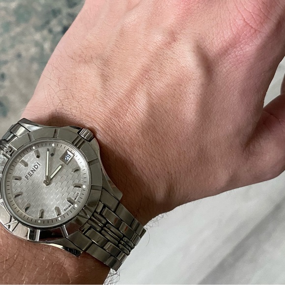 FENDI WATCH men’s stainless steel, crystal watch WORKS
